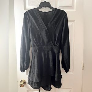 Long sleeve black cocktail dress